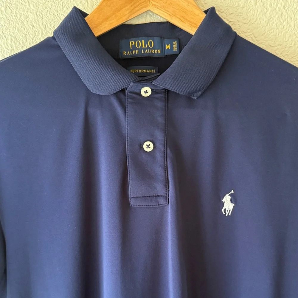 Polo by Ralph Lauren Men's Dark Blue Polo Shirt - Picture 2 of 3